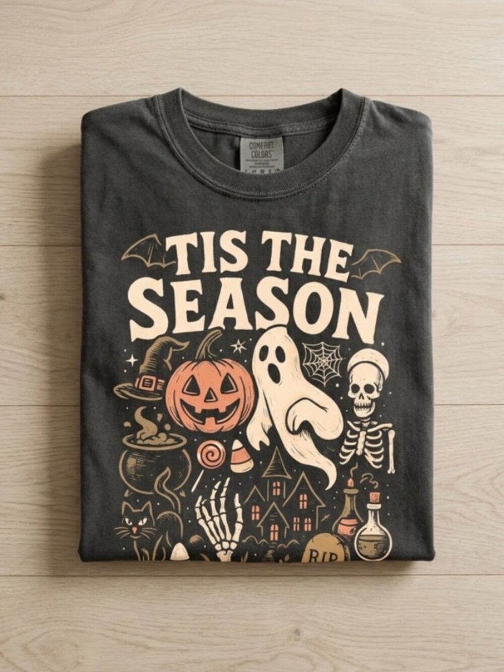 Pepper T-Shirt Comfort Colors The Season Skeleton Pumpkin Ghost Halloween TShirt